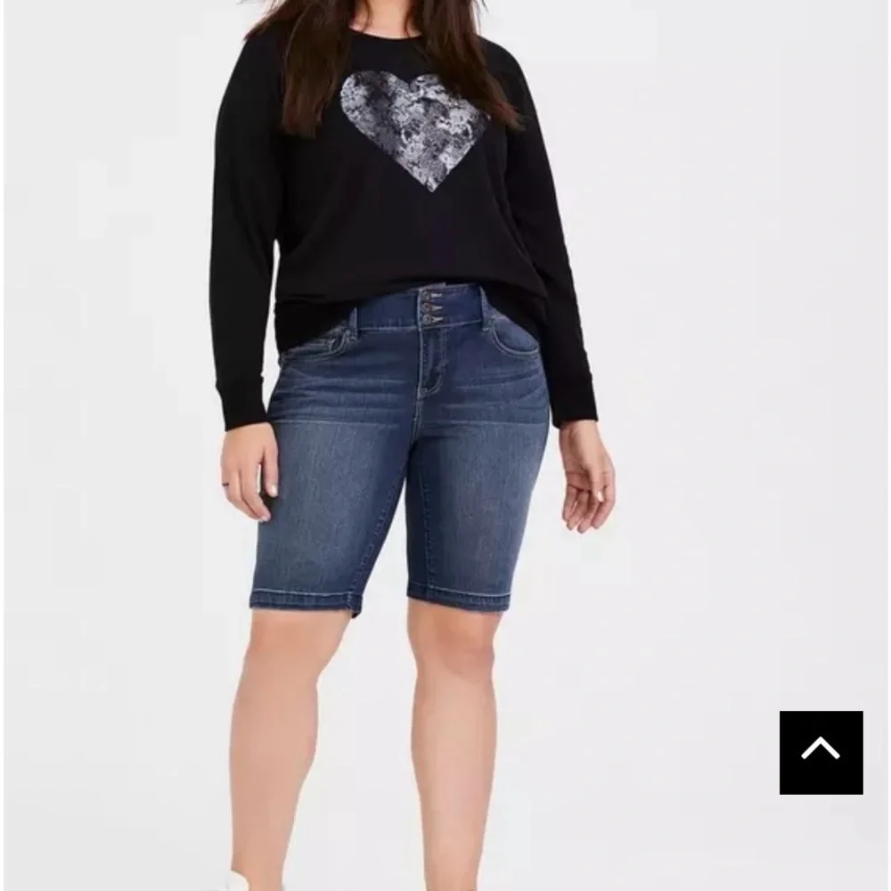 Torrid Denim Bermuda Jegging Soft Shorts